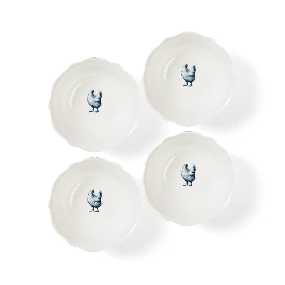 Luxurious BLUE STALLION Blue & White Gertrude Salad Bowl Set of 4